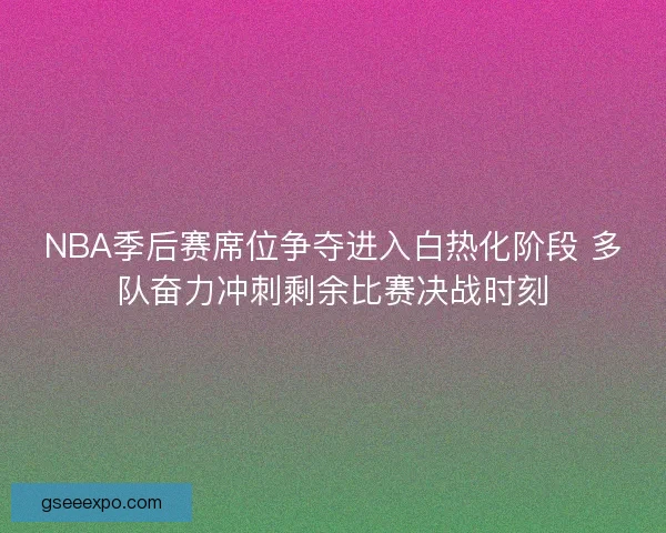 NBA季后赛席位争夺进入白热化阶段 多队奋力冲刺剩余比赛决战时刻